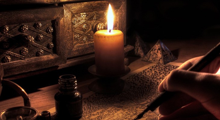 Писать при свече